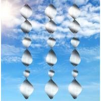 OEM Repelente De Aves Reflectante En Espiral De 3 Piezas, Espantap&aacute;jaros Giratorio De Acero Inoxidable De Doble Cara, Repelente Reflectante Para Uso En Ex