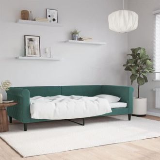 vidaXL Vidaxl - Furniture Limited - Sof&aacute; Cama Sin Colch&oacute;n Terciopelo Verde Oscuro