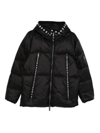 John Richmond Down Jacket With White Graphic Details