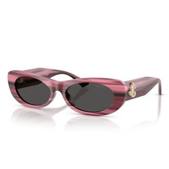 Jimmy Choo London Sunglasses, female, Purple, 54 MM, Purple Striped Oval Sunglasses