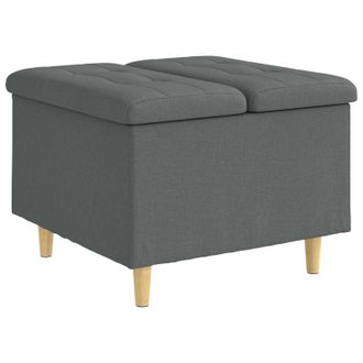 vidaXL Vidaxl Pouf Contenitore Grigio Scuro 60 X 60 X 45 Cm Tessuto