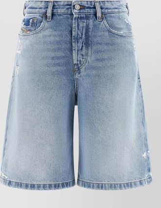 Diesel denim low-rise relaxed-fit straight-leg knee-length shorts