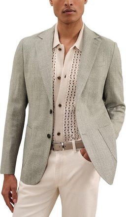 Reiss Stack Notch Textured Wool-Blend Blazer