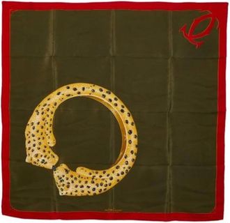 Cartier Pre-owned Scarves, female, Green, Size: ONE SIZE Pre-owned Silk Scarf