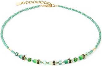 Coeur de Lion Mini Cubes Necklace in Green at Nordstrom