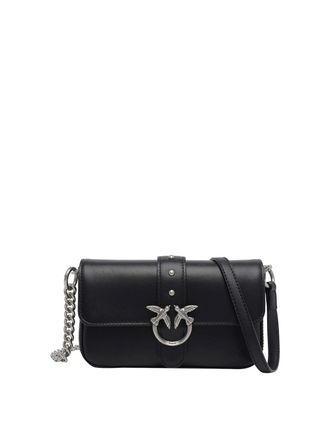 Pinko Black Love One Slouchy Crossbody Bag