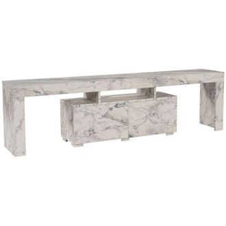 Dmora Mobile porta tv Andarna, Credenza da soggiorno, Armadio basso per tv, Base parete attrezzata, 180x31 h50 cm, Marmo - Dmora