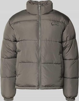 Karl Kani Regular Fit Steppjacke mit Logo-Stitching Modell Signature in Hellgrau, Größe XXL