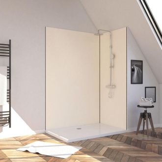 Aurlane Lote De 2 Paneles Murales De Aluminio Marfil 90+120x210cm Con Perfiles Negro