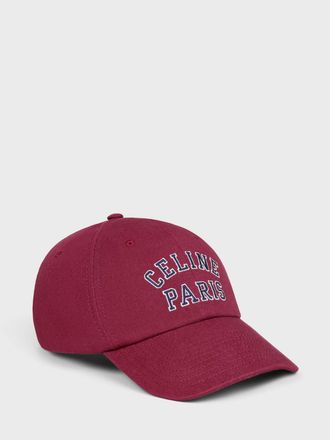 Celine Cappello in twill di cotone con logo ricamato