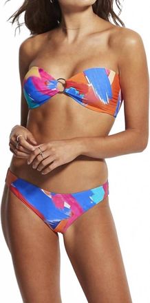 Seafolly Arthouse Bandeau Bikini Top In Chilli Red