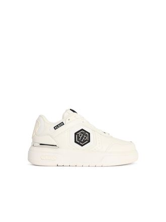 Philipp Plein Sk8r White Fabric Blend Sneakers