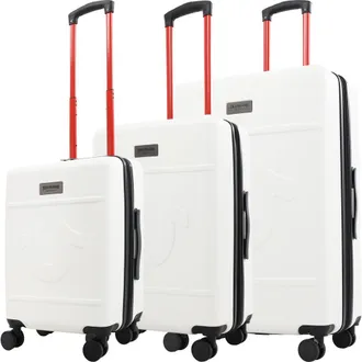 True Religion Molded U 3-Piece Hardside Spinner Luggage Set 22, 26.5 & 30.5 Expandable Suitcases in White at Nordstrom
