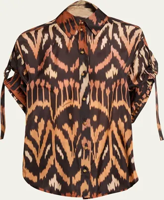 Zimmermann Aster Ikat Relaxed Shirt