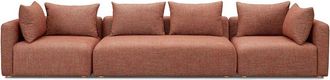 TOV Furniture Hangover Sedona Red Textured Fabric 145 Long Sofa