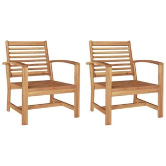 vidaXL Sillas De Jard&iacute;n 2 Pcs Natural 60 X 65 X 76.5 Cm Vidaxl