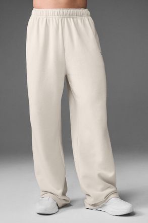 Alo | Accolade Straight Leg Sweatpant in Bone Beige, Size: 2XL