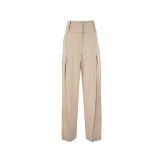 Sportmax Dames, Broeken, Beige, Maat: 2XS