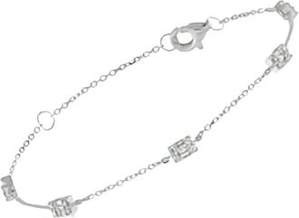 Luxury Bazaar 14kt witgouden armband met diamant - Zilver