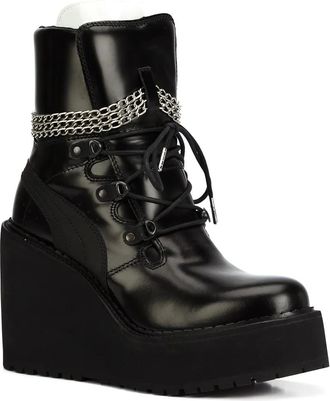 Puma wedged boots - women - Calf Leather/other fibers/other fibers - 6 - Black