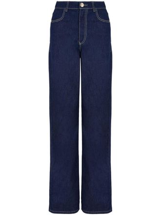 Emporio Armani High waist straight jeans - Blauw