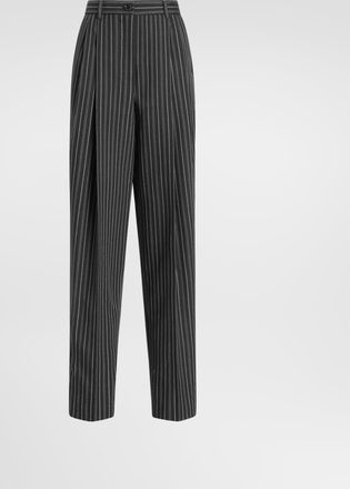 Dolce & Gabbana Pinstripe Virgin Wool Trousers - Woman Pants And Shorts Multicolor 36