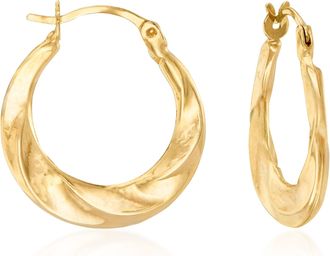 Ross-Simons 14kt Yellow Gold Twisted Hoop Earrings