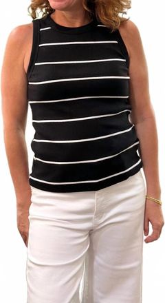 Dylan Womens Jude Stripe Tank Top In Black & White