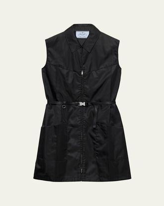 Prada Re-Nylon Belted Mini Shirtdress