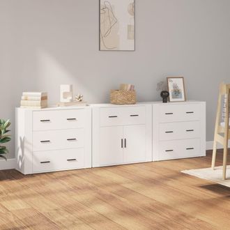 Berkfield Home Sideboards 3 pcs White Engineered Wood