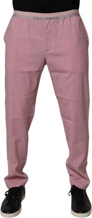 Dolce & Gabbana Pink Cotton Stretch Chino Mens Pants