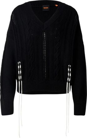 HUGO BOSS Truien & Vesten, Dames, Zwart, XS, Katoen, Maglione C_Fangallo