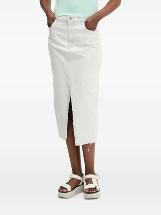 HUGO BOSS front-slit denim skirt - White
