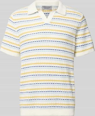 Casual Friday Casual Friday Regular Fit Strick-Poloshirt mit V-Ausschnitt Modell MIDSKOV in Weiss, Gr&ouml;&szlig;e XXL