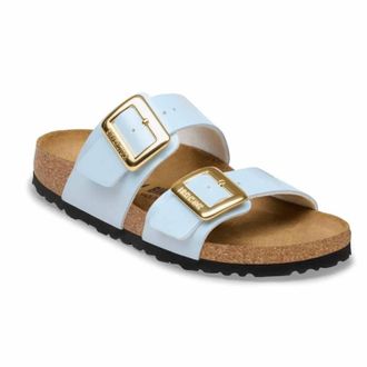 Birkenstock Womens Sydney Luxe Buckle Sandals In Patent Baby Blue