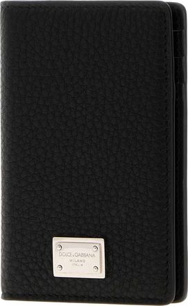 Dolce & Gabbana Pebbled Leather Card Holder - Black