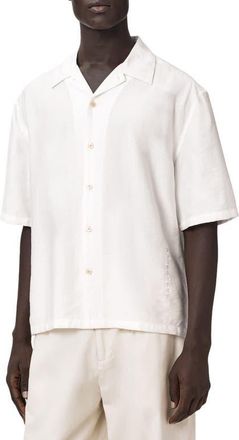 AllSaints Purley Button-Up Camp Shirt in Tern White at Nordstrom, Size Xx-Large