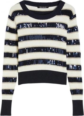 Pennyblack Truien & Vesten, Dames, Veelkleurig, S, Katoen, Paillet Gestreepte Sweater