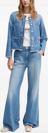 Joop Giacca denim con bordi sfrangiati - Blu