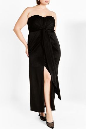 City Chic Kamari Strapless Maxi Dress in Black at Nordstrom, Size Xs