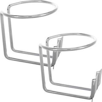 OEM Soporte De Pared Compacto De Metal Plateado Para Vasos, 6 Piezas, Para Varios Veh&iacute;culos