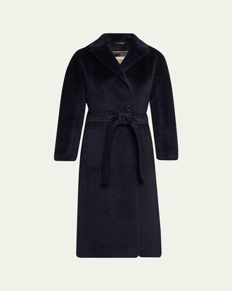Cinzia Rocca Pressed Alpaca Wool Blend Wrap Coat