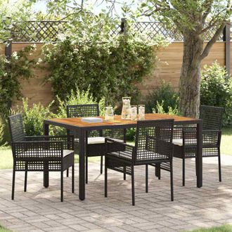 vidaXL Conjunto De Comedor De Jard&iacute;n 5 Pcs Negro Polirat&aacute;n Vidaxl