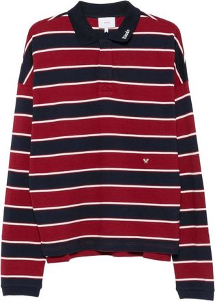Rhude Gestreept Poloshirt met Lange Mouwen - Heren - Longsleeves - Rood - S - Katoen - Tops