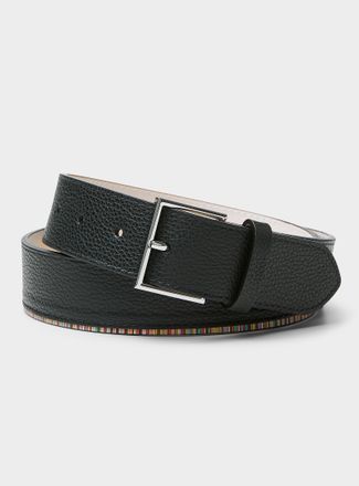 Paul Smith Mens Colourful stripe accent leather belt