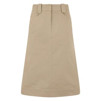 Alberta Ferretti Midi Skirt with Pockets - female - Alberta Ferretti - Midi Skirts - Beige - S - Skirts