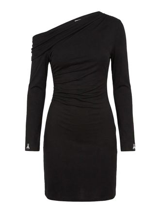 Patrizia Pepe Draped Wool Blend Midi Dress