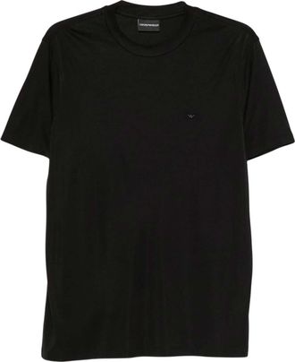 Emporio Armani Black Solid Crew Neck T-Shirt