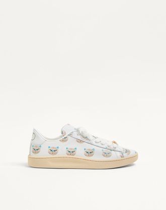 Valentino Garavani Sneaker Royco In Vitello Nappato Le Chat De La Maison Donna BIANCO 35.5