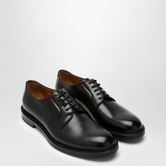 Doucal's Black Leather Lace Up